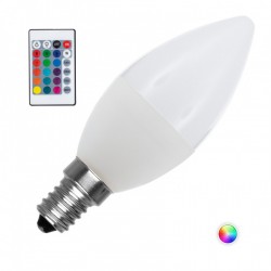 Lâmpada LED E14 Regulável RGBW C37 4.5W