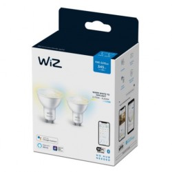Pack 2 Lâmpadas LED Smart WiFi + Bluetooth GU10 PAR16 CCT Regulável WIZ 4.9W