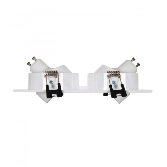 Aro Downlight Quadrado Basculante para duas Lámpada LED GU10 / GU5.3 Corte 75x150 mm