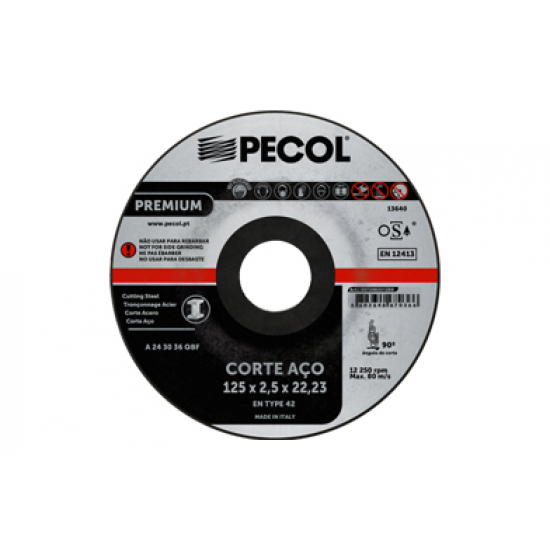 Disco de Corte Aço Premium 125x2,5 - PECOL