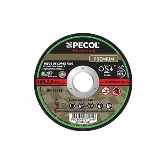 Disco de Corte Fino Aço Premium 180x2,0 - PECOL