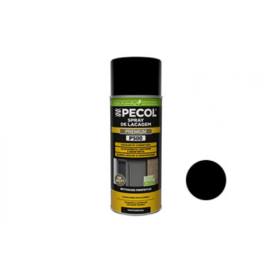 Spray Lacagem Alumín. P500 Preto 9005 PECOL