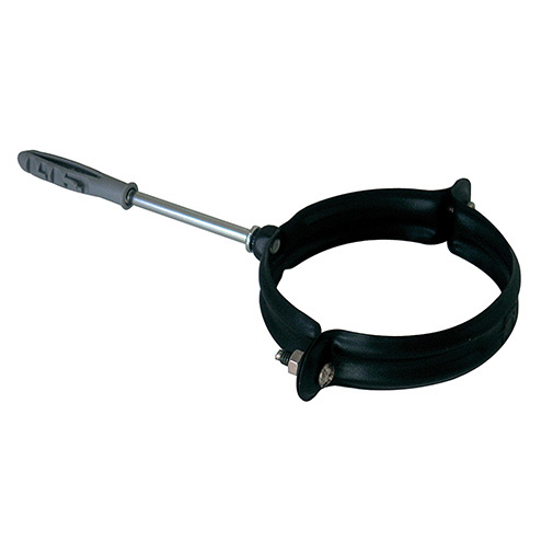 Abraçadeira fixação parede simples inox 316L preto Expo inox 80 mm Abraçadeira fixação parede simples inox 316L preto Expo inox 80 mm