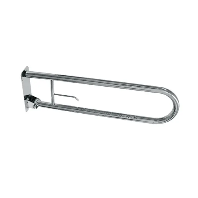 Barra apoio rebatível 800 mm com porta-rolo para sanita Barra apoio rebatível 800 mm com porta-rolo para sanita