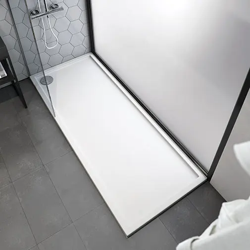 Base duche acrílica B10 Evolution Slate 700 x 1600 x 55 mm branca