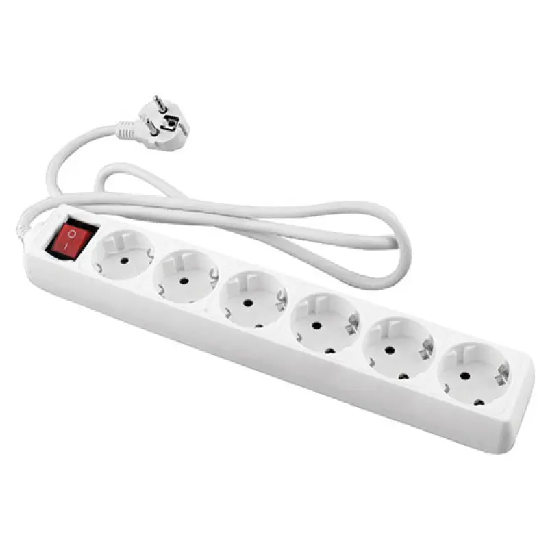 Bloco 6 tomadas Norteli com interruptor luminoso e cabo 3 m Bloco 6 tomadas Norteli com interruptor luminoso e cabo 3 m