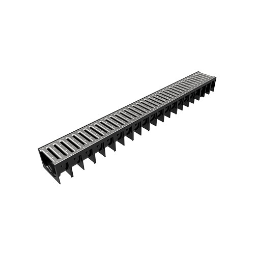 Canal HD-PE Aco 4ALL 100/70 mm com grelha galvanizada Canal HD-PE Aco 4ALL 100/70 mm com grelha galvanizada