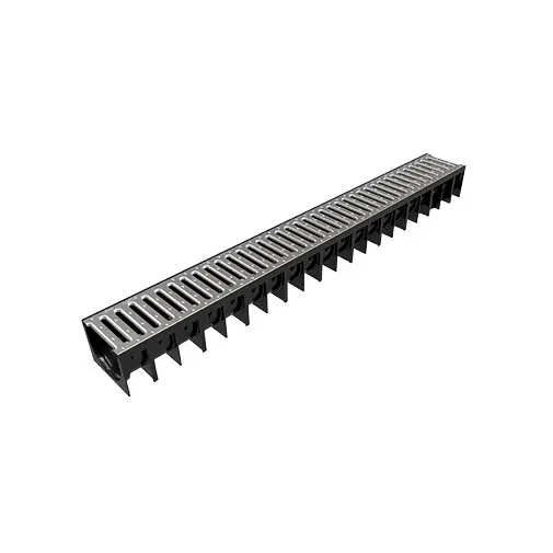Canal HD-PE Aco 4ALL 100/70 mm com grelha galvanizada