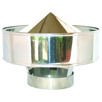 Chapéu parede simples 125 mm com tapa vento