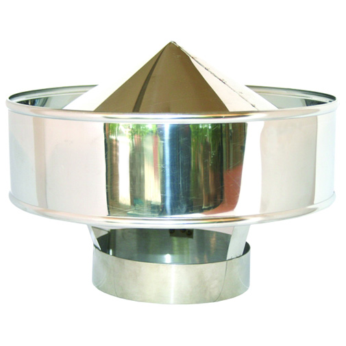 Chapéu parede simples 180 mm com tapa vento Chapéu parede simples 180 mm com tapa vento