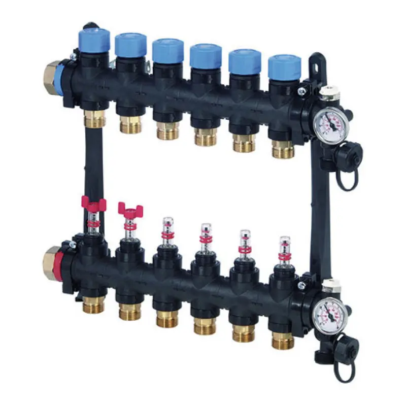 Coletor Uponor Vario M 6 saídas com caudalímetro