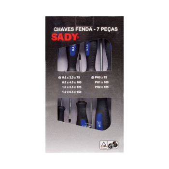 Conjunto profissional com 7 chaves fendas