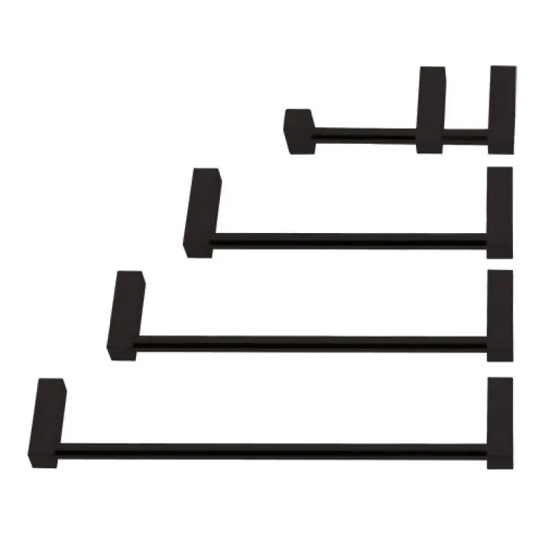 Conjunto toalheiros 4 peças quadradas preto Conjunto toalheiros 4 peças quadradas preto