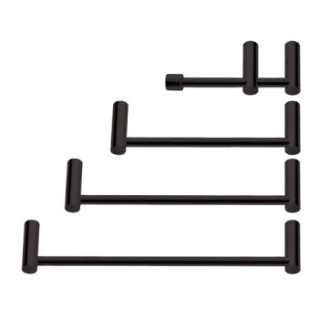 Conjunto toalheiros 4 peças redondas preto