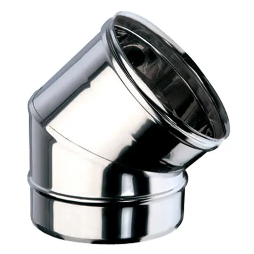 Curva 45º parede simples inox 304 Expo Inox 180 mm Curva 45º parede simples inox 304 Expo Inox 180 mm