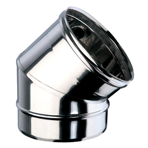 Curva 45º parede simples inox 304 Expo Inox 80 mm Curva 45º parede simples inox 304 Expo Inox 80 mm