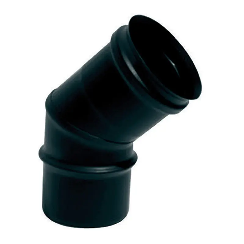 Curva 45º parede simples inox 316L preto Expo Inox 80 mm Curva 45º parede simples inox 316L preto Expo Inox 80 mm