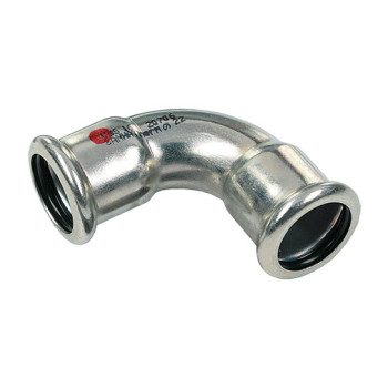 Curva 90º aço carbono press Sanha 108 mm FF