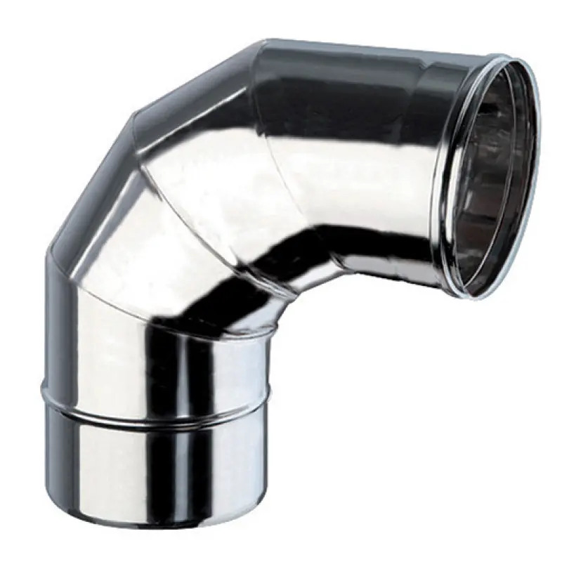 Curva 90º parede simples inox 304 Expo Inox 130 mm Curva 90º parede simples inox 304 Expo Inox 130 mm
