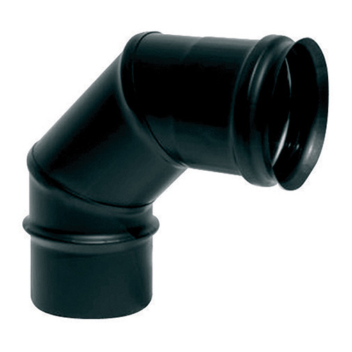 Curva 90º parede simples inox 316L preto Expo Inox 80 mm Curva 90º parede simples inox 316L preto Expo Inox 80 mm