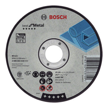 Disco corte Rebarbar Standard 115 x 22,23 x 6,0 mm curvo para metal