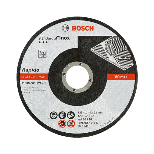 Disco corte Standard 125 x 22,23 x 1,0 mm direito para inox Disco corte Standard 125 x 22,23 x 1,0 mm direito para inox