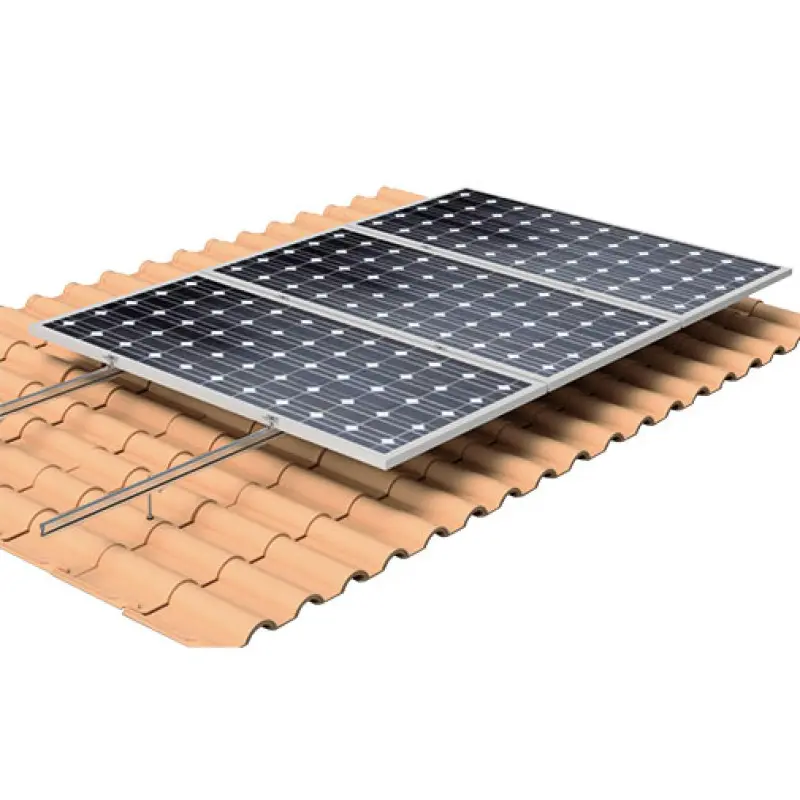 Estrutura alumínio 2 painéis fotovoltaicos coplanar Estrutura alumínio 2 painéis fotovoltaicos coplanar