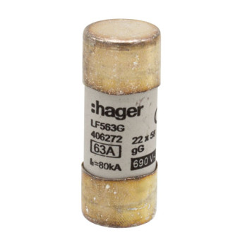 Fusível cartucho GL 22 x 58 mm 63 A