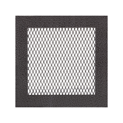 Grelha rústica 120 x 120 mm preta com aro Grelha rústica 120 x 120 mm preta com aro