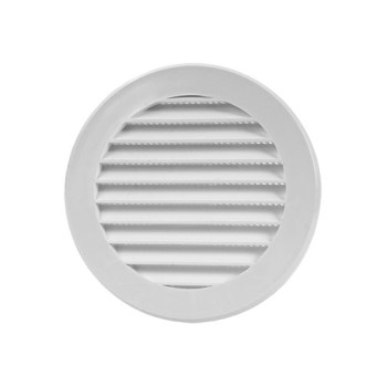 Grelha simples redonda VR100 100 mm branca