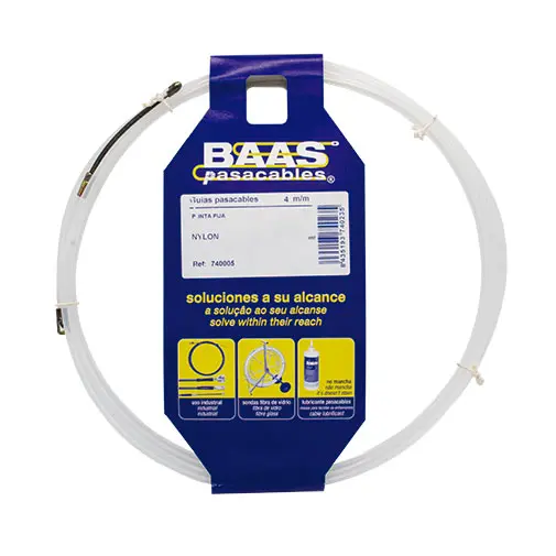 Guias passa-cabos nylon 4 mm x 10 m Guias passa-cabos nylon 4 mm x 10 m