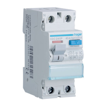 Interruptor diferencial Hager CDC 240P 2P 40 A 30 mA tipo AC