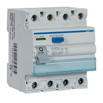 Interruptor diferencial Hager CFC 463P 4P 63 A 300 mA tipo AC