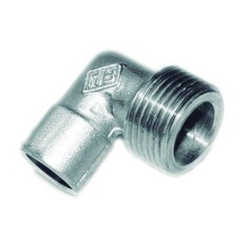 Joelho latão 12 mm com porca 20 x p.1,5 mm para soldar/roscar Joelho latão 12 mm com porca 20 x p.1,5 mm para soldar/roscar