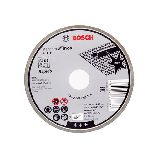 Lata com 10 discos corte Standard 115 x 1 mm para inox Lata com 10 discos corte Standard 115 x 1 mm para inox