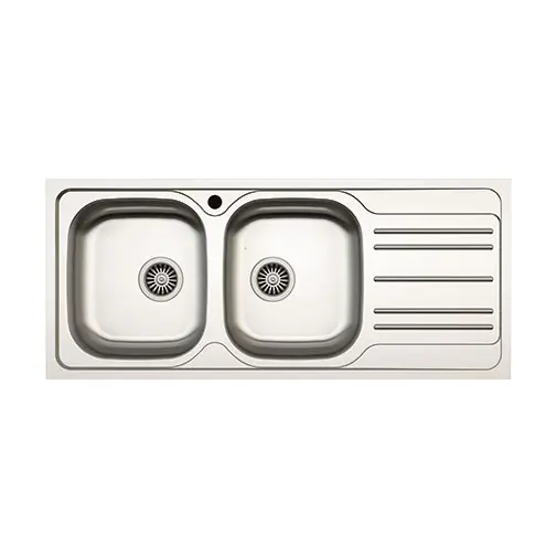 Lava-louça pousar 1160 x 500 mm com 2 pias
