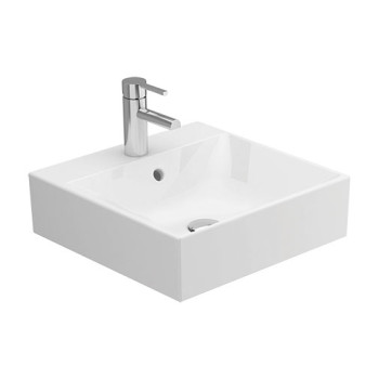 Lavatório pousar Sanitana Albus 45 com furação torneira e furo ladrão Lavatório pousar Sanitana Albus 45 com furação torneira e furo ladrão