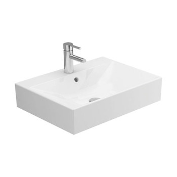 Lavatório pousar Sanitana Albus 60 com furação torneia e furo ladrão Lavatório pousar Sanitana Albus 60 com furação torneia e furo ladrão
