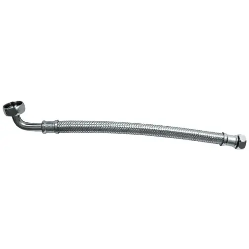 Ligação flexível inox 3/4" F x 3/4" F 350 mm com curva 90º