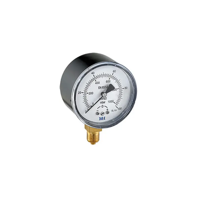Manómetro vertical baixa pressão Hecapo 63 mm 1/4" M 0-60 mbar Manómetro vertical baixa pressão Hecapo 63 mm 1/4" M 0-60 mbar