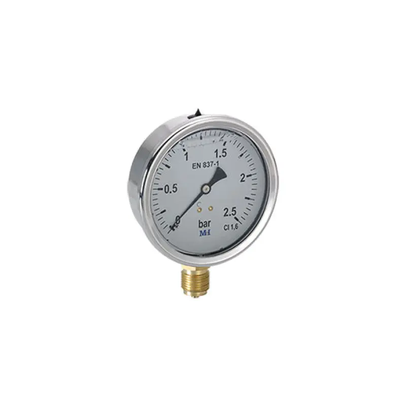 Manómetro vertical Hecapo 63 mm 1/4" M 0-2,5 bar com glicerina