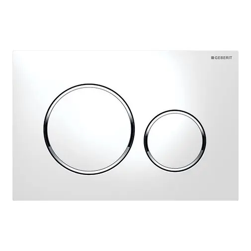 Placa descarga dupla Geberit Sigma20 branca e cromada Placa descarga dupla Geberit Sigma20 branca e cromada
