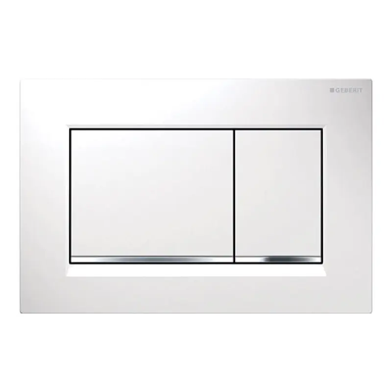 Placa descarga dupla Geberit Sigma30 branca e cromada Placa descarga dupla Geberit Sigma30 branca e cromada