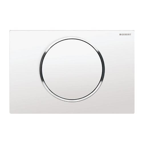 Placa descarga interrompível Geberit Sigma10 branca e cromada Placa descarga interrompível Geberit Sigma10 branca e cromada