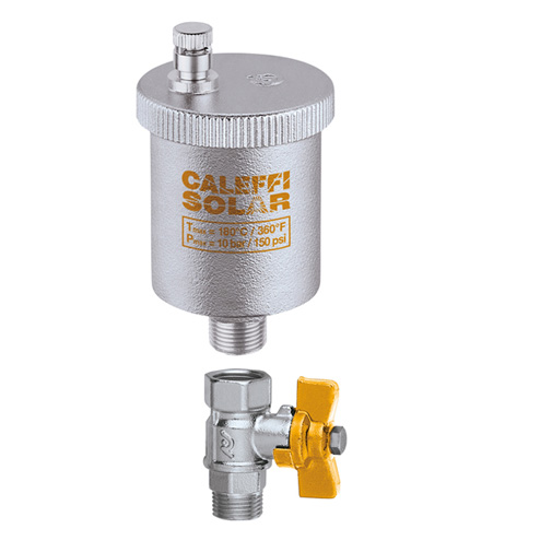 Purgador ar automático Caleffi 3/8" M para instalações solares Purgador ar automático Caleffi 3/8" M para instalações solares