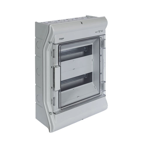 Quadro elétrico Hager Vector 2 filas 24 módulos IP55 saliente Quadro elétrico Hager Vector 2 filas 24 módulos IP55 saliente