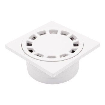 Ralo sifonado PP 250 x 250 mm com saída vertical