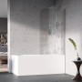 Resguardo banheira Italbox Mónica 850 mm vidro transparente com perfil metalizado