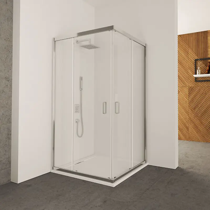 Resguardo duche canto Italbox Leci A N20 800 x 1200 mm vidro transparente 6 mm com perfil cromado Resguardo duche canto Italbox Leci A N20 800 x 1200 mm vidro transparente 6 mm com perfil cromado