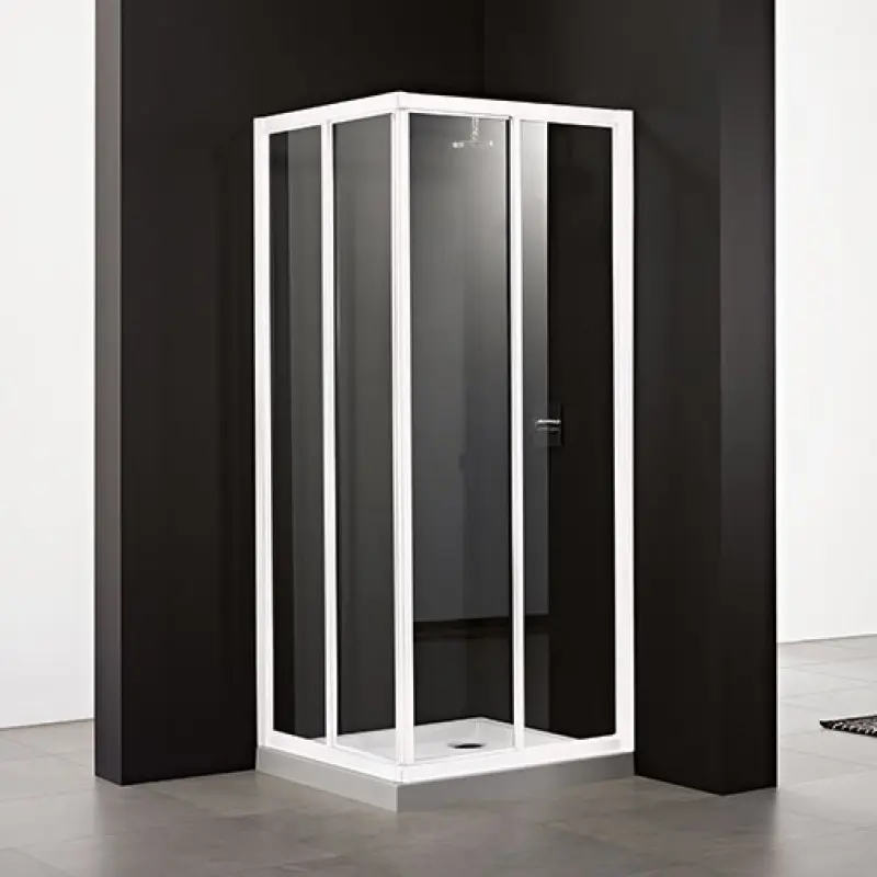 Resguardo duche canto Italbox Rita 730-750/880-900 x 2000 mm vidro transparente com perfil lacado branco Resguardo duche canto Italbox Rita 730-750/880-900 x 2000 mm vidro transparente com perfil lacado branco